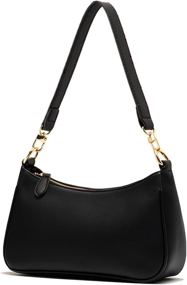 VODIU Clutch Tote Handbags with 2 Removable Straps and Zipper Closure Crossbody Bags Shoulder Purse Handbag for Women (Black)