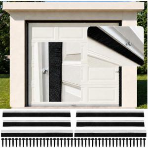 Garage Brush Seal Kit for Roll-up Doors 2/3" Standard Brush with Aluminum Track Weatherproof Door Bottom Seal for Commercial, Warehouse, Barn Sliding, Hangar (2" Brush Seal for 10x10FT Door)