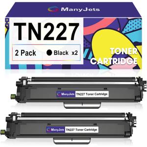 TN227 Compatible Toner Cartridge Replacement for Brother TN227BK TN 227 BK TN223 Work with HL-L3210CW HL-L3290CDW HL-L3270CDW MFC-L3750CDW MFC-L3710CW HL-L3230CDW MFC-L3770CDW (Black,2-Pack)