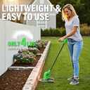 Cordless Weed Wacker 20V, 22.0Ah Battery Powered String Trimmer with Charger, 10-Inch Electric Grass Trimmer Edger for Yard and Garden, Green