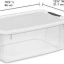 Sterilite 6-Pack Ultra Latching Box, Storage Bins with Lids, Clear Plastic, 18 Qt Large Heavy-Duty Organizing Bin Containers for Home, Closet, Kitchen, Pantry, Bathroom, and Office