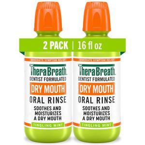 TheraBreath Dry Mouth Oral Rinse, Tingling Mint, Dentist Formulated, 16 Fl Oz (2-Pack)