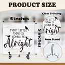 Inspirational Desk Decor Sign, Every Little Thing Is Gonna Be Alright,Wooden Sign With Metal Stand, Three Little Birds Sign Gifts, For Home Office Desk Decor,Uplifting Gifts For Family Coworker, A16