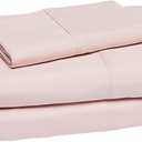 Amazon Basics Ultra-Soft, Breathable, Wrinkle Free Brushed Microfiber 3-Piece Bed Sheet Set with 14-Inch Deep Pockets, Twin XL, Blush Pink, Solid