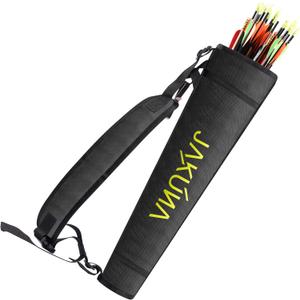 JAKUNA Hip and Back Quiver for Arrows - Black Arrow Quiver for Kids and Adults - Adjustable Arrow Holder with a Padded Strap and Belt Clip - Archery Accessories for Field and Practice