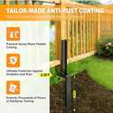 4PCS Fence Post Repair Kit, Heavy Duty Fence Post Anchor Quick Fix for Broken/Leaning Wooden Fence, Easy to Install, Black