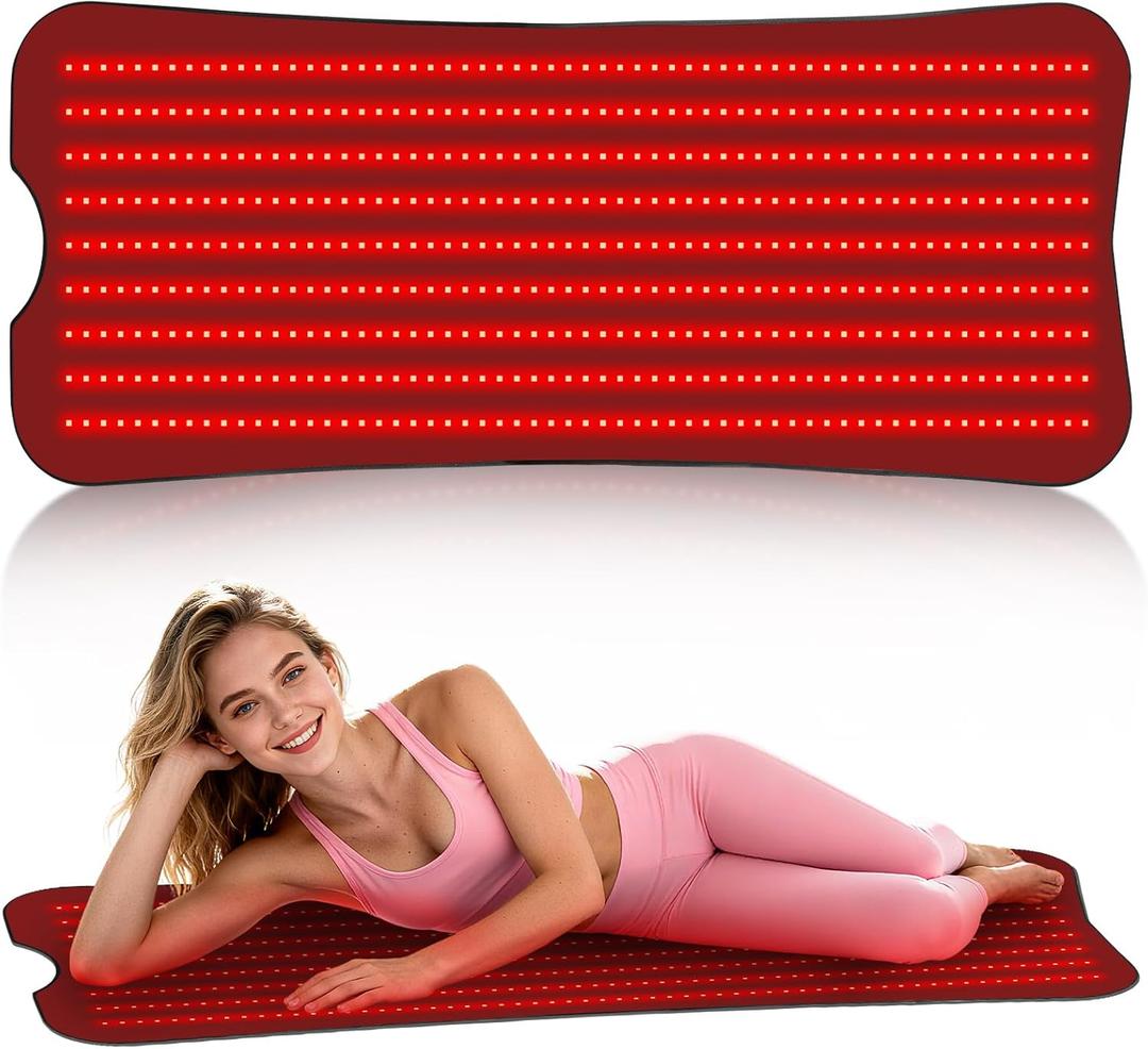 Red Light Therapy Mat for Body, Red Light Therapy Pad with Controller, 2 in 1 LEDs (660nm & 850nm), Adjustable Timer & Intensity