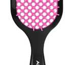 Vented Detangling Hair Brush - Detangler Hairbrush with Soft Bristles for Effortless Tangle Free -Ideal for Natural Curly Straight Wet Dry Damaged Hair for Women Men Kids - Magenta