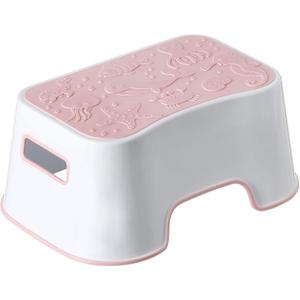 Step Stool for Kids, Cute Design Toddler Kids Step Stool for Kitchen Bathroom and Toilet Potty Training, Sturdy and Lightweight Non-Skid Safety Foot Stool (Pink)