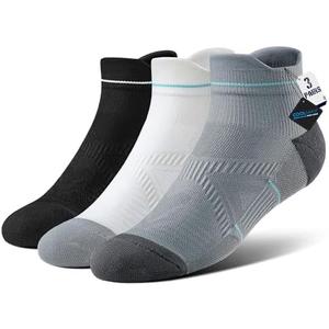 BRISIRA Coolmax Bamboo Viscose Women Compression Running Ankle Socks No Show Athletic Wicking Thick Cushioned Arch Support, L