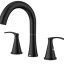 APPASO Black Bathroom Faucets 3 Hole, Matte Black Bathroom Sink Faucet with Supply Lines & Pop Up Drain, SUS304 Stainless Steel 8 Inch Widespread Bathroom Faucet for Vanity RV Farmhouse Sink