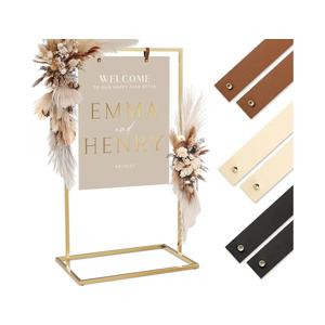 Elegant Wedding Welcome Sign Stand – Sturdy Welcome to Our Wedding Sign Holder for Seating Charts & Event Decor - A Beautiful Brass Metal Easel to Welcome Guests & Celebrate Your Love