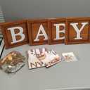 DataMoon Teddy Bear Baby Shower Decorations - Baby Boxes with Letters,Boho Balloons,We Can Bearly Wait Backdrop,Cake Topper,Tablecloth for Baby Shower,Gender Reveal Party Supplies (Brown)