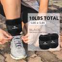 Ankle Weights, 1/2/3/4/6/8/10 LBS 1 Pair Wrist Leg Arm Weights for Women, Kids and Men, Comfortable and Soft, Perfect for Dancing, Running, Walking, Fitness, Workout, Physical Therapy (Black)