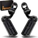 PBYMT Highway Pegs Short Angled 304 Stainless Steel, Highway Footpegs Footrest Fit For 1''&1.25''(25/32mm) Crash Bars Compatible with Harley Davidson Touring Road Glide Road King Street Glide Black