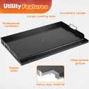 Skyflame Nonstick Griddle Top for Gas Grill, 25"x16" Large Cooking Area Flat Top Griddle with Grease Groove and High Sidewalls, Fit for Camping, Tailgating, Parties