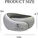 Premium Memory Foam Travel Neck Pillow  Ergonomic Design, Adjustable Strap, Lightweight with Carry Case  Perfect for Travel, Office, and Long Drives (Light Grey)