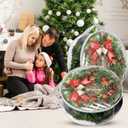 YAYODS 6 Pack Wreath Storage Container 30 Inch Wreath Storage Bag Heavy Duty Christmas Wreath Boxes with Clear Window for Xmas Holiday Seasonal Wreath Garland (White)