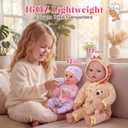 BABESIDE 12 Inch Baby Doll, Realistic Full Vinyl Baby Doll Set with Accessories, Small Baby Doll Toys for Girls 3+, Pretend Play Baby Dolls with Bottle, Ideal for Birthday, Pretend Play, Christmas