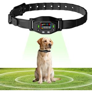 GPS Wireless Dog Fence System: Electric Fence for Dog with 4-Zone Progressive Correction & 3 Modes, 55-6000ft Adjustable Range, Waterproof Rechargeable GPS Dog Collar for Medium Large Dogs Outdoor Use (Black)