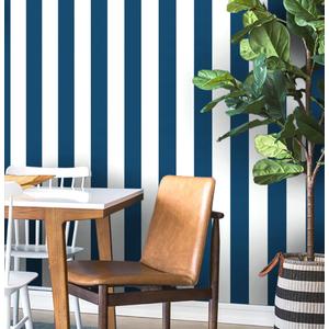 Guvana 17.7"472" Striped Peel and Stick Wallpaper Blue and White Self-Adhesive Wallpaper DIY Removable Contact Paper Navy Blue Waterproof Wall Paper for Bathroom Cabinets Accent Wall Decor Vinyl Roll