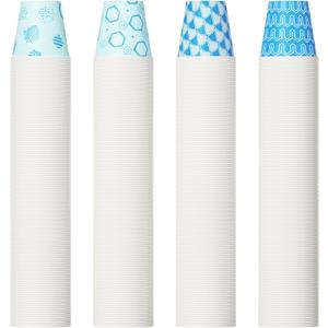 [500Pack ] 3 oz Paper Cups, Small Mouthwash Cups, Disposable Bathroom Cups, Paper Cups for Party, Picnic, BBQ, Travel, and Event, Assorted Blue Pattern