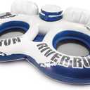INTEX 58837EP River Run 2 Inflatable Floating Lounge: Comfortable Backrests Built-in Cup Holders Cooler with Lid 2 Person 440lb Weight Capacity