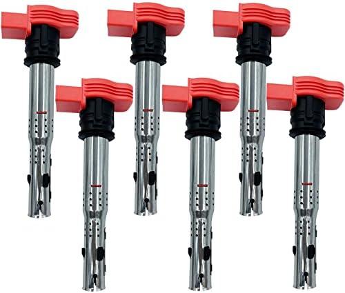 HLZ PRODUCT REP TOP IGNITION COIL SET OF 6 COMPATIBLE WITH Volkswagen Touareg AUDI A4 A5 A6 A7 A8 Q5 Q7 S4 S5 SQ5 Porsche Cayenne Panamera 3.0T 3.2 V6 EA837 UF529 UF575