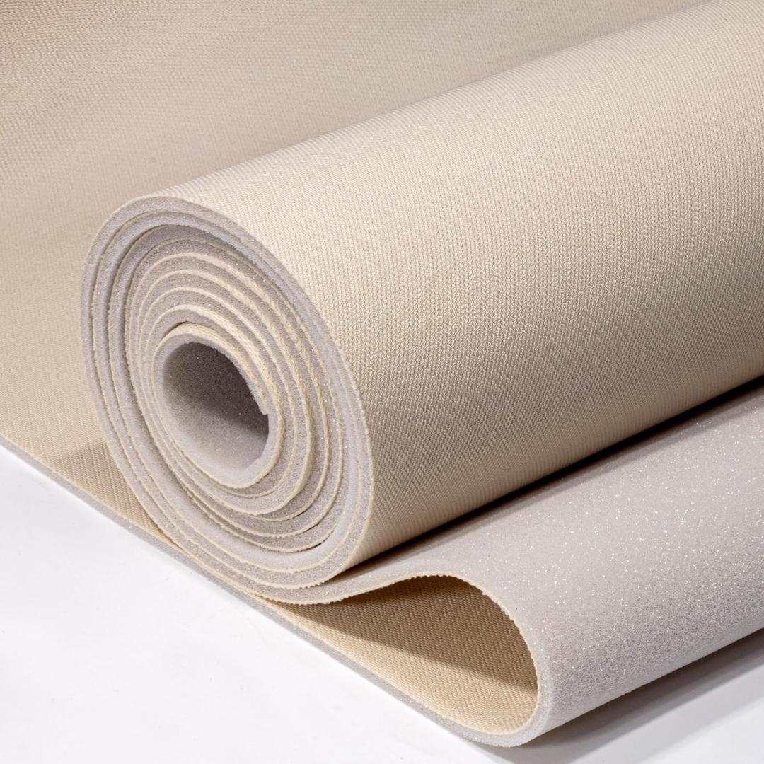 Auto Headliner Fabric 96" L  60" W Mesh Type with Foam Backing - Tube Packaging - Beige Interior Replacement Material for Car/Truck/SUV/RV Roof - Home Repair/DIY Headliner Material