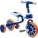 XIAPIA 3 in 1 Toddler Bike for 2-4 Year Old Girl Boy, Kids Tricycle with Adjustable Seat, Detachable Pedal and Training Wheels, Baby Balance Bike Trikes Riding Toys, Kids Chirstmas Birthday Gifts Pink (Blue)