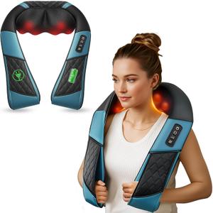 COMFIER FSA Eligible Cordless Neck Massager for Pain Relief Deep Tissue, Shiatsu Shoulder Massager with Heat, 3D Kneading Back Massager Pillow, Rechargable & Portable,Gifts for Women/Men