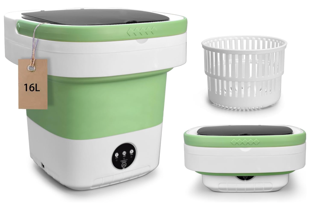 Mini Portable Washing Machine, Upgraded Washer with Spin Basket Laundry Machine, 3 Cleaning Modes Suitable for Small Clothes, Foldable Design Ideal for Hotel,Apartment, Home and Campain