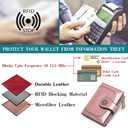 SENDEFN Small Womens Wallet Leather Bifold Card Holder RFID Blocking with Zipper Coin Pocket