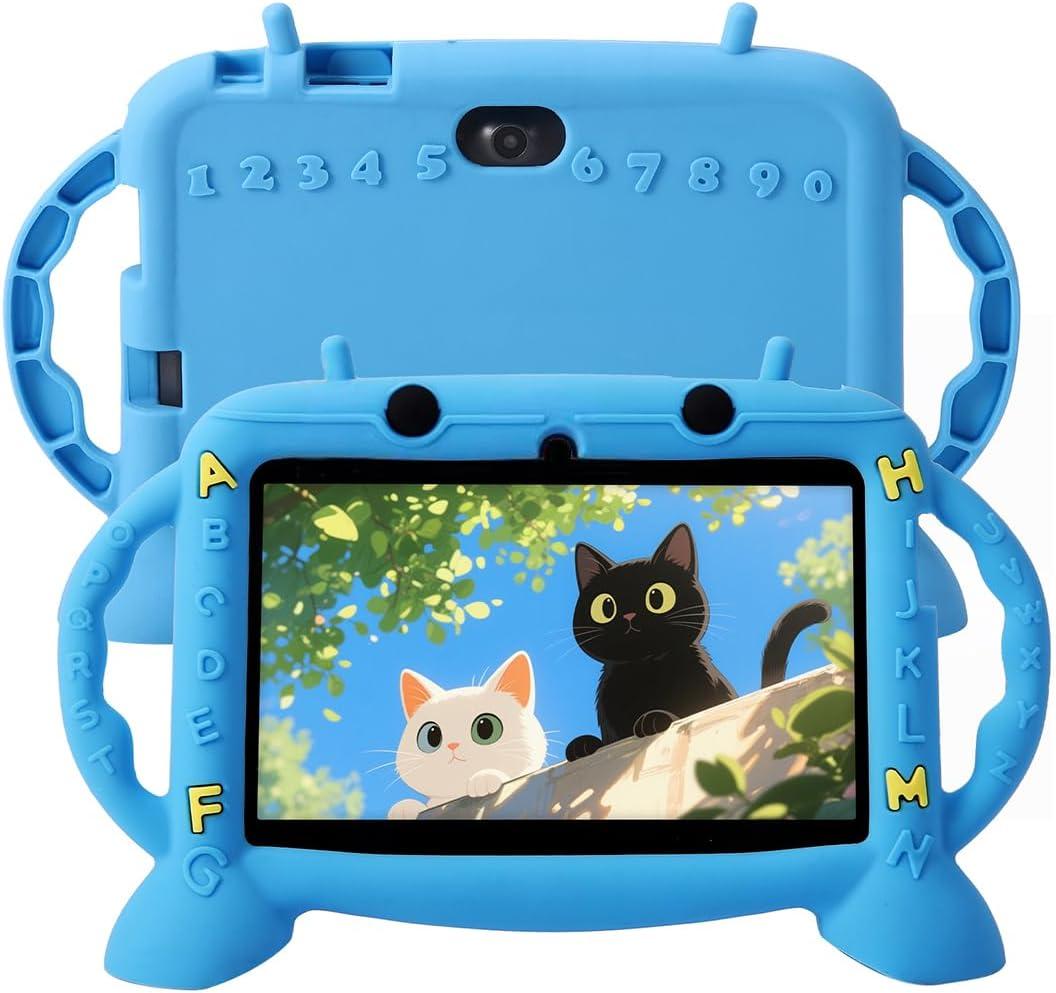 MengDash Kids Tablet, 7 inch Tablet for Kids 3-10, Educational Learning Toddler Tablet Android 11, Touch Screen 3GB RAM+32GB ROM Storage, Google Play YouTube (Blue)