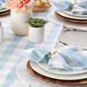 DII Buffalo Check Collection, Classic Farmhouse Cloth Napkin Set, 20x20, Light Blue & White, 6 Piece