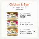 Purina Fancy Feast Chicken and Beef Classic Pate Collection Grain Free Wet Cat Food Variety Pack - (Pack of 24) 3 Oz. Pull-Top Cans (EXP 12/31/27)