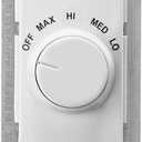 Leviton IllumaTech 1.5A Quiet Step Rotary Fan Speed Control, Single Pole, RTF01-10Z, White/Ivory/Light Almond