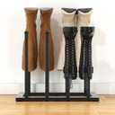Urban Deco Free Standing Shoe Racks, Boot Organizer for Tall Boots, Black Metal Boot Rack Fit for 4 Pairs, Shoe Organizer for Dorm Room, Entryway (Black-4 pairs)