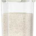 TBMax Rice Storage Container 3 to 5 Lbs - Small Pet Dog Cat Food Container Dispenser with Easy Pouring Spout & Cup, Portable Cereal Container for Small Spaces, Travel, or Daily Use -Beige