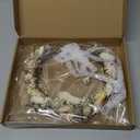 Nuanchu Dried Flower Wedding Headband Flower Crown Real Floral Bridal Bridesmaid Headpiece with Ribbon Maternity Photo Props (White,Charming)