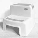 Dual Height 2 Step Stool for Kids | Slip Resistant Soft Grip Toddler's Stool for Potty Training and Use in The Bathroom or Kitchen | BPA Free for Comfort and Safety (1 Pack, Grey) (1 Count (Pack of 1), Gray)