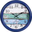 Large Outdoor Clock Waterproof with Thermometer Vintage Rustic Coastal Clock for Pool Garden Patio (16 Inch)