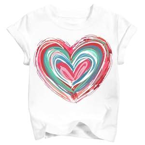 Valentine Shirts for Kids Boys Girls Valentines Day Funny T-Shirt Toddler Short Sleeve Graphic Tops 2026 (3-4T) (Black_8)