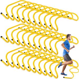 Wettarn 30 Pcs 6" Speed Agility Training Hurdles Plyometric Practice Agility Hurdle for Kids, Athletes, Basketball, Baseball, Soccer, Football Indoor Outdoor Sports Equipment (Yellow)