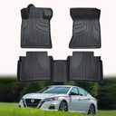 AOMSAZTO Automotive Floor Mats for Nissan Altima 2019-2022 2023 2024 2025, Heavy Duty TPE All Weather Car Floor Mats, 1st & 2nd Row Full Set Original Floor Liners, Anti Skid Car Mats, Black