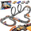 SUFICY Slot Car Race Track Set for Kids – 29ft Electric Race Car Track with 4 Slot Cars, Dual Racing Tracks, Lap Counter & LED Overpass, Car Track Toy Gift for Boys Ages 6–12