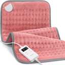 Heating Pad for Back & Period Cramps, Heating Pad for Neck and Shoulders and Back, Machine Washable Electric Heating Pads, Christmas Birthday Gifts for Women, Men, Mom, Dad (12x24 Inch, Red Pink)