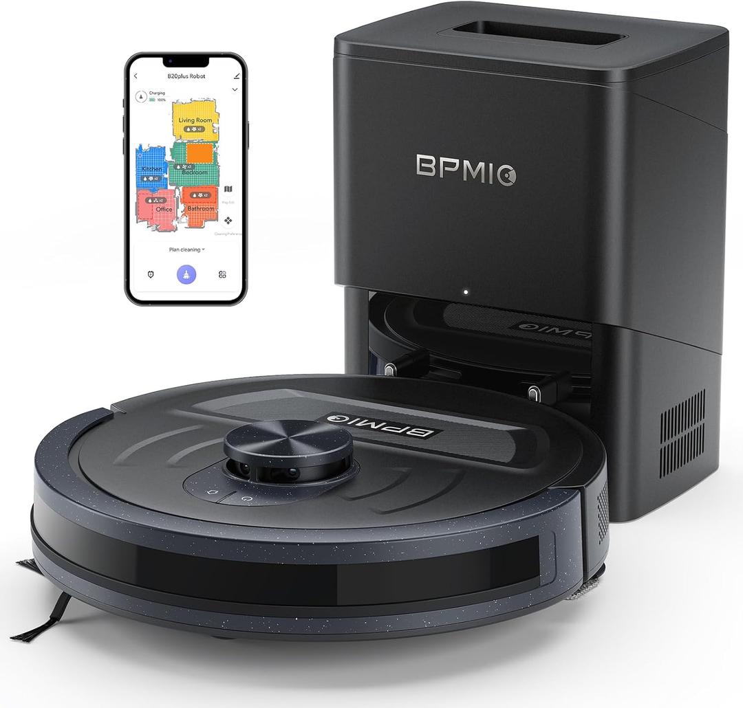 Robot Vacuum and Mop with Self-Empty Dock, 60-Day Capacity, 5500Pa Suction, LiDAR Mapping, 120-Min Runtime, Custom Schedule, Alexa & WiFi/App Compatible, Ideal for Pet Hair, Carpets, and Hard Floors