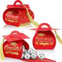 Spakon 30 Pcs Graduation Cap Gift Box Graduation Party Favors Candy Boxes Treat Box with Tassel Table Centerpieces Class of 2026 Grad Decorations(Red, Gold)