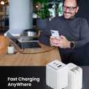 wegear 100W USB C Wall Charger, 3-Port PPS PD 3.0 Compact Foldable Wall Charger Block, Fast Power Adapter for MacBook Pro/Air, Dell XPS, iPad Pro, iPhone 17/16/15, Galaxy S25/S24, (White)